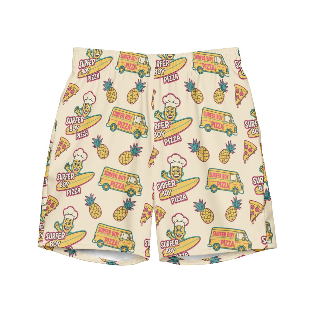 Surfer Boy Pizza Boardshorts | Funny Stranger Things Inspired Fan Gear - Caster Coast