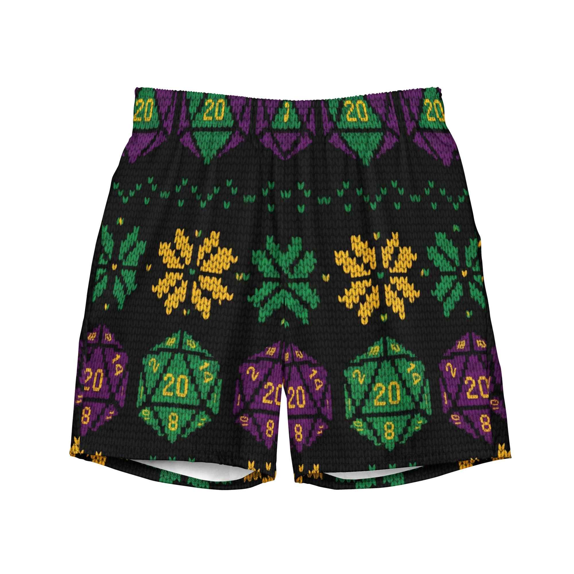 Christmas Sweater D&D Print Boardshorts - Caster Coast