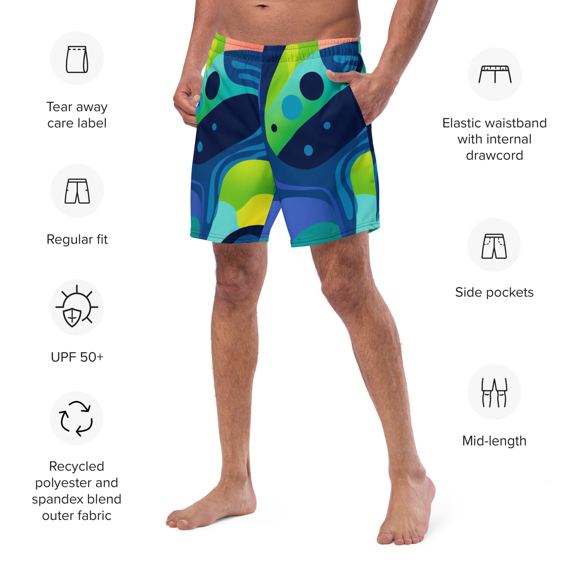 Ocean Breeze Swim Trunks | Coastal Boardshorts for Men - Caster Coast