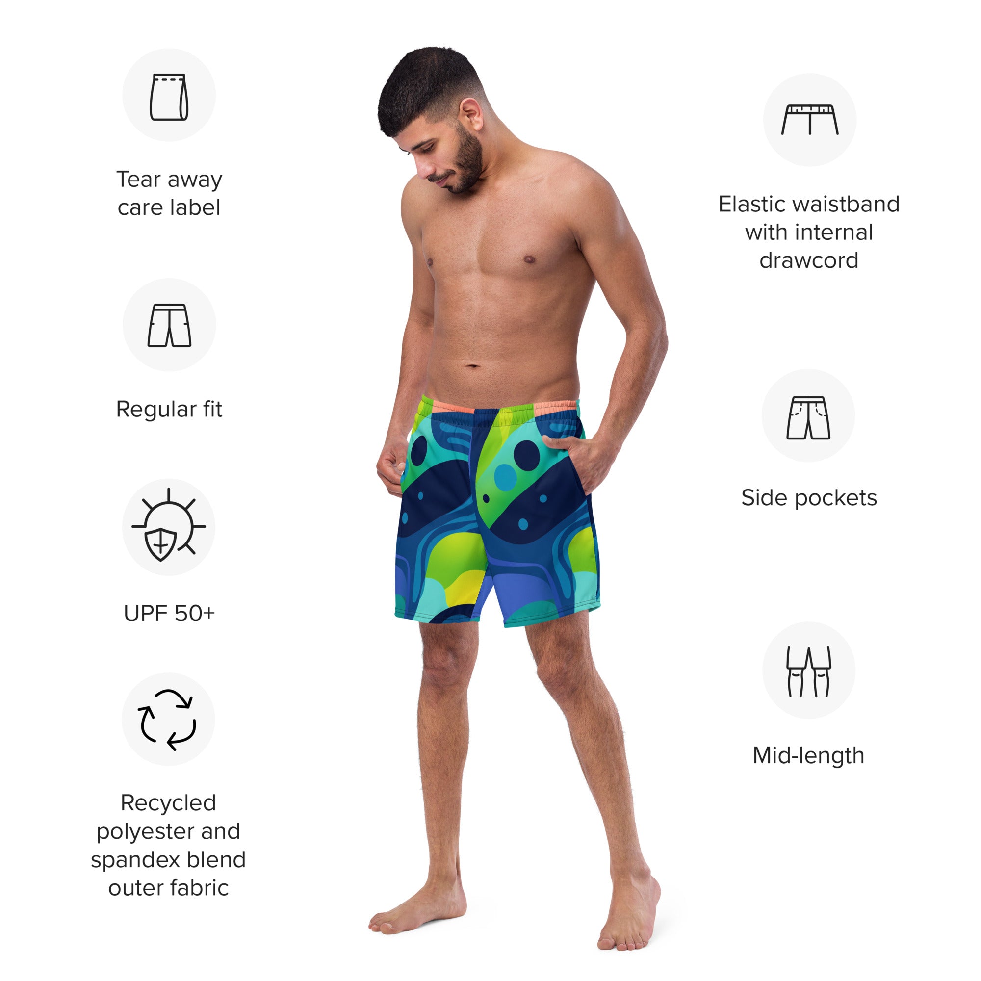 Ocean Breeze Swim Trunks | Coastal Boardshorts for Men - Caster Coast