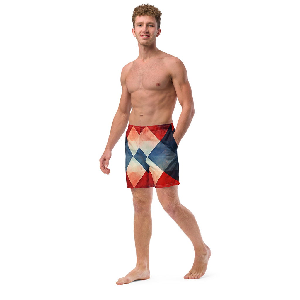Mr. Argyle Swim Trunks | Classic Pattern Boardshorts for Men - Caster Coast