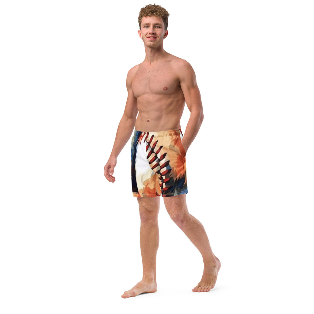 Be the Baseball Swim Trunks | Sports Fan Boardshorts for Men - Caster Coast