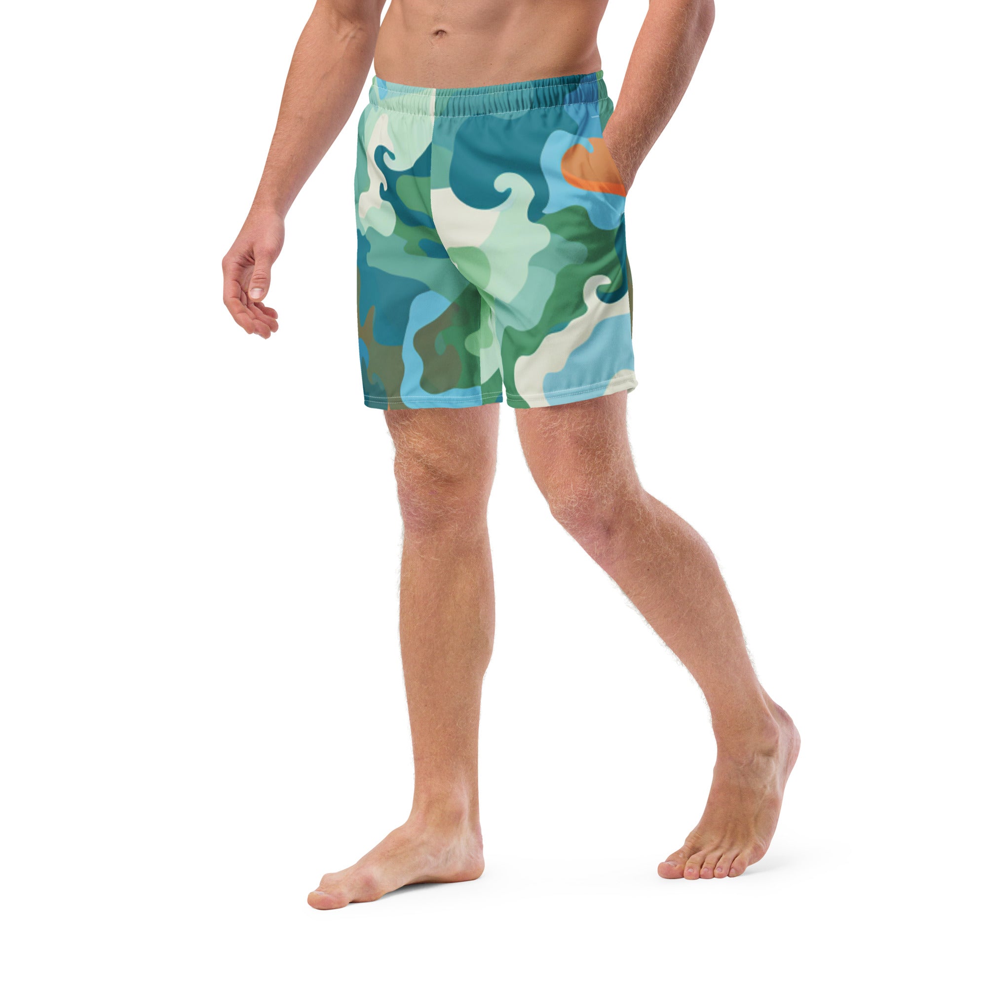 Summer Camouflage Swim Trunks | Tropical Camo Boardshorts for Men - Caster Coast