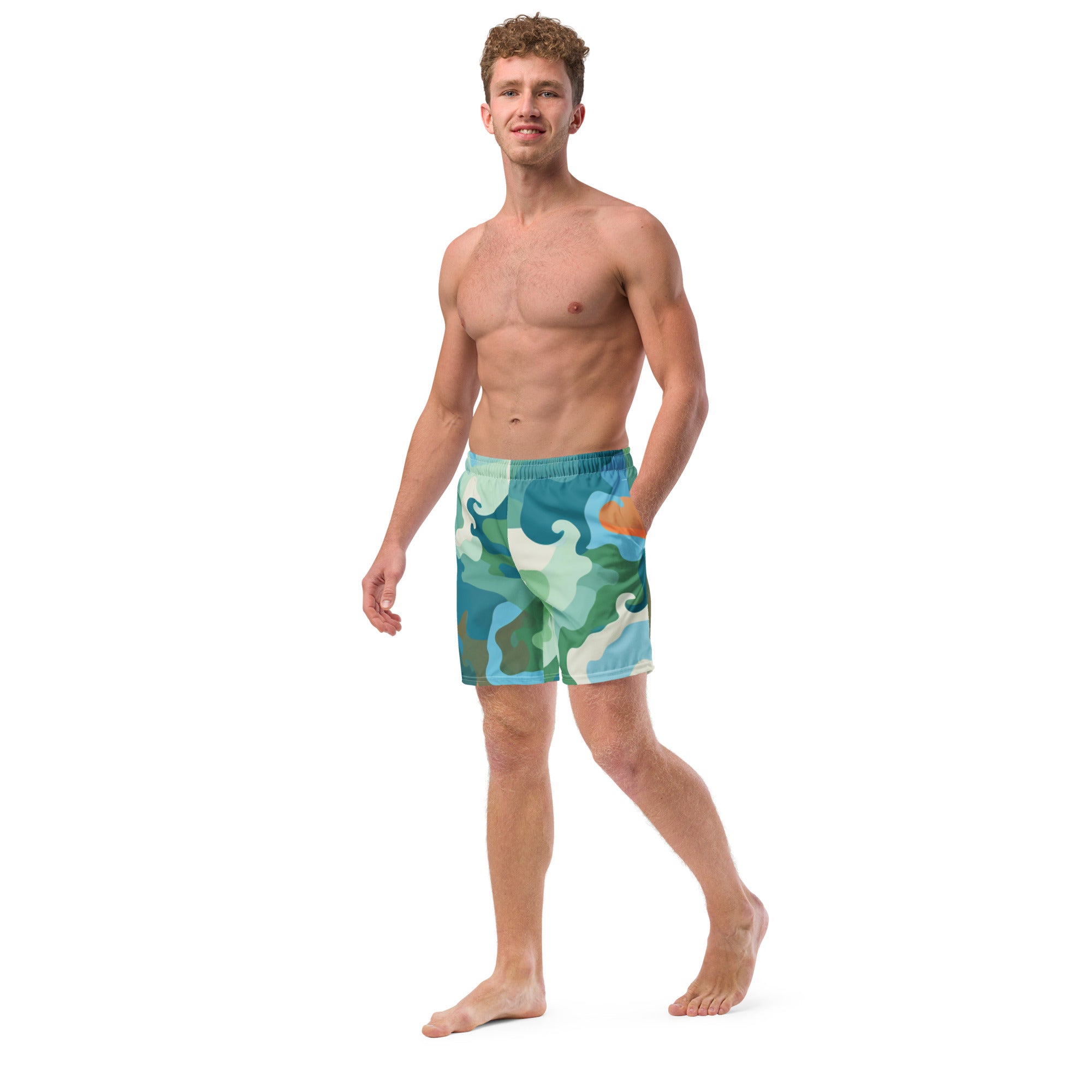 Summer Camouflage Swim Trunks | Tropical Camo Boardshorts for Men - Caster Coast