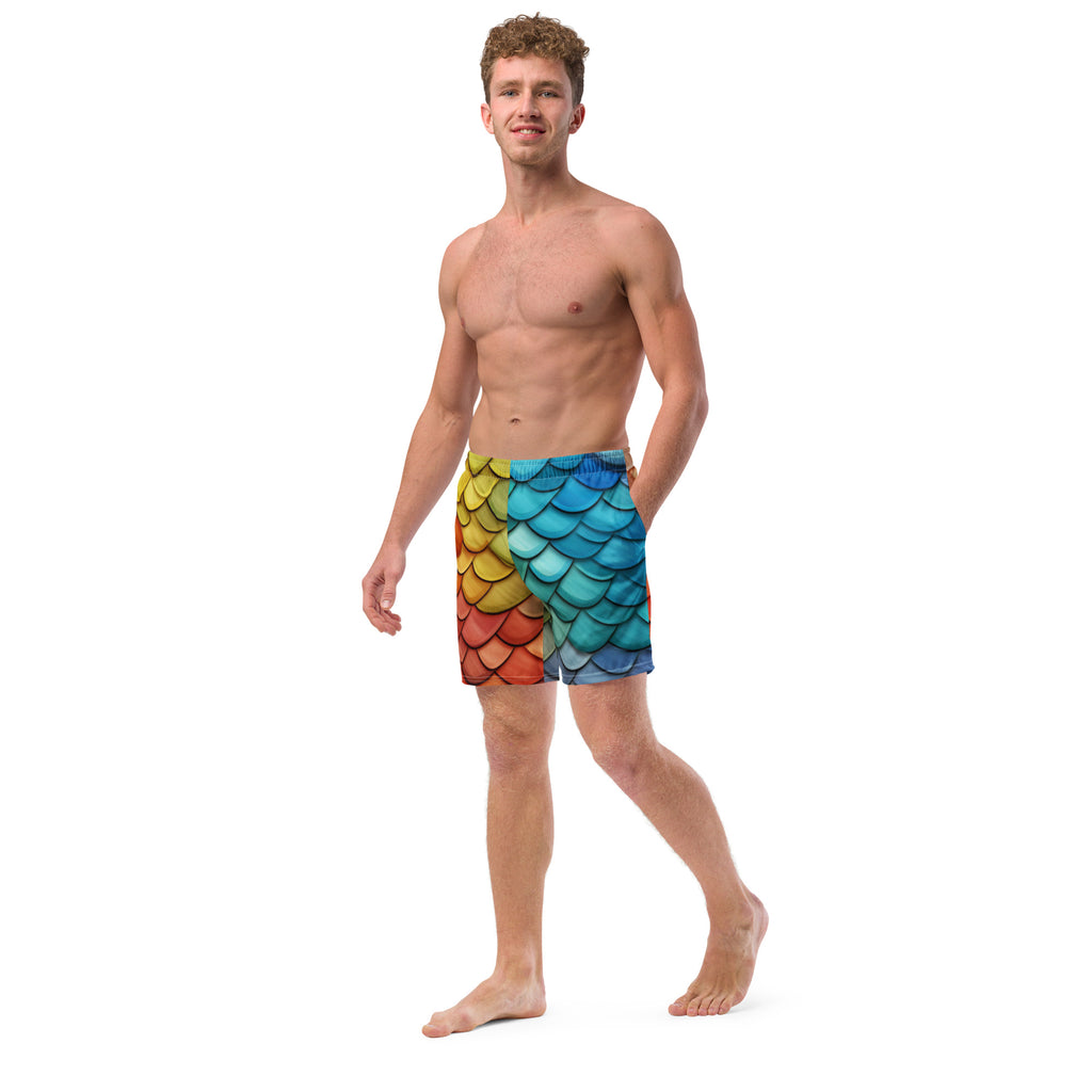 Dragon Scales Swim Trunks | Fantasy Reptile Boardshorts for Men - Caster Coast