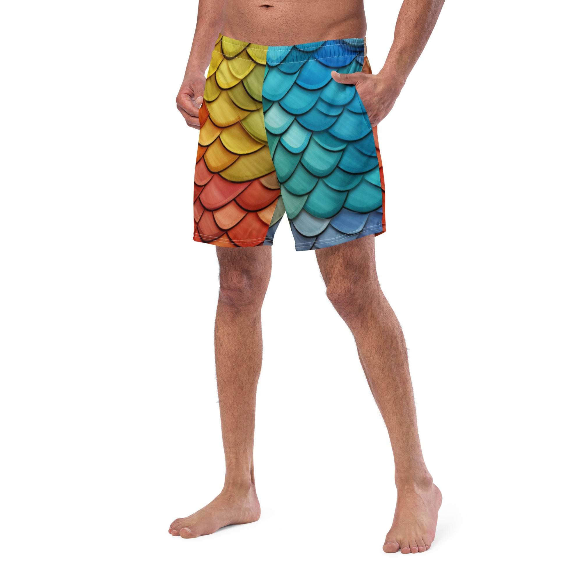 Dragon Scales Swim Trunks | Fantasy Reptile Boardshorts for Men - Caster Coast