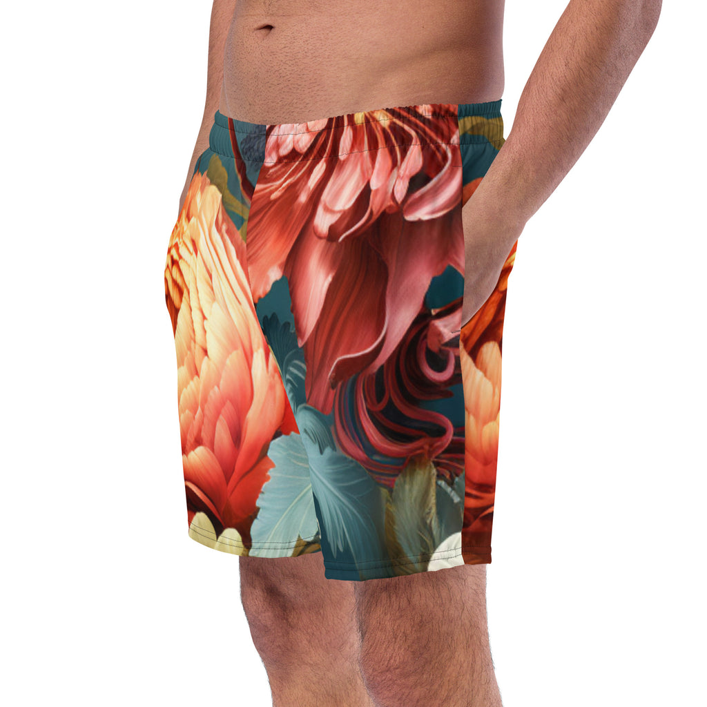 Flashy Floral Swim Trunks | Bold Tropical Boardshorts for Men - Caster Coast
