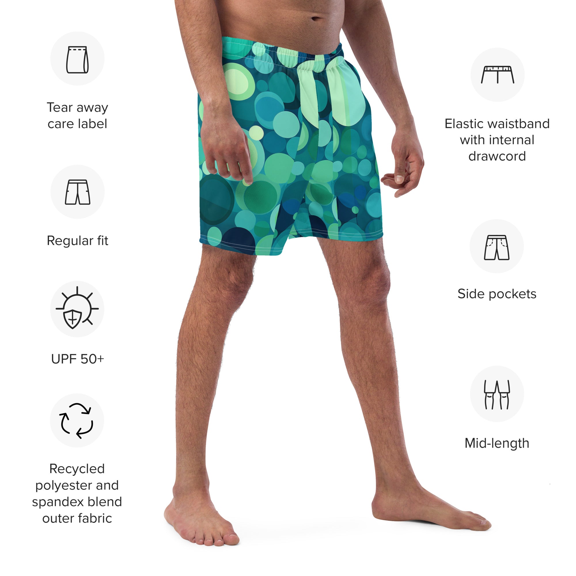 Splatterdot Swim Trunks | Abstract Paint Boardshorts for Men - Caster Coast
