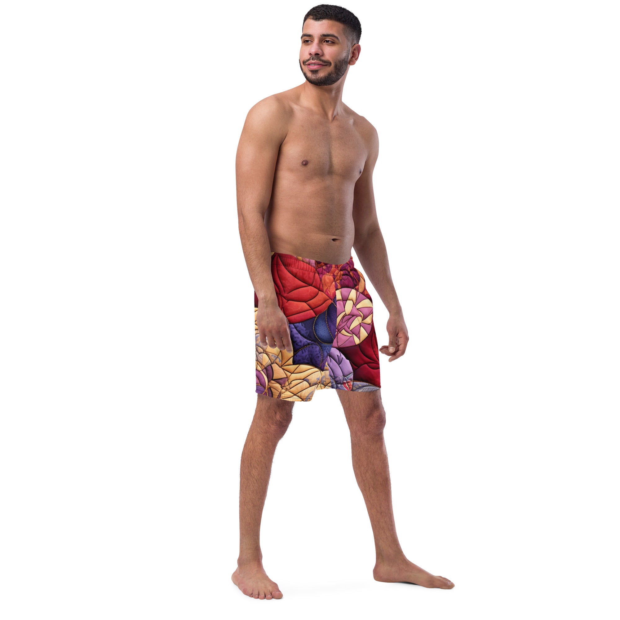 Grandma's Quilt Swim Trunks | Cozy Pattern Boardshorts for Men - Caster Coast