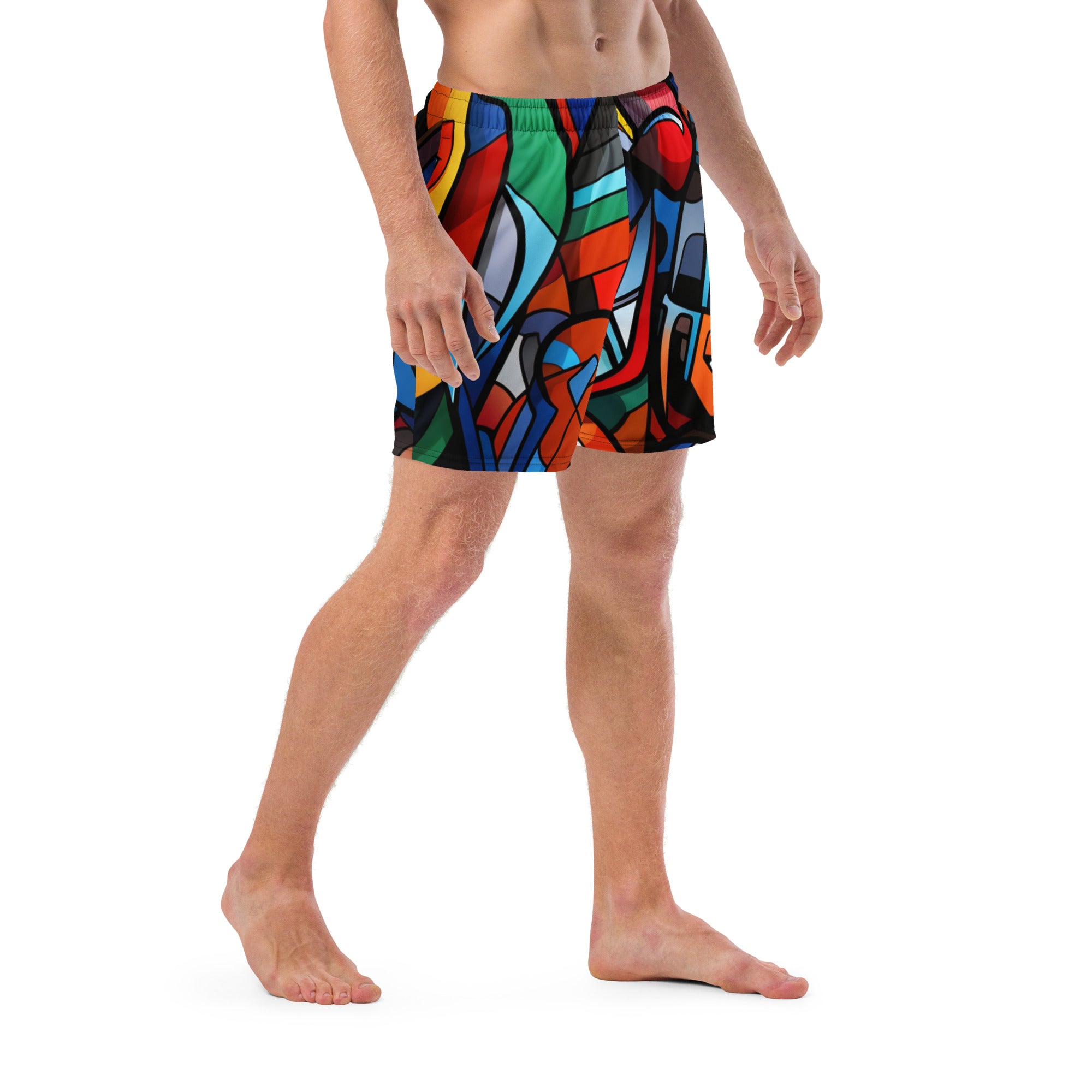 Abstract Heroes Swim Trunks | Superhero Art Boardshorts for Men - Caster Coast