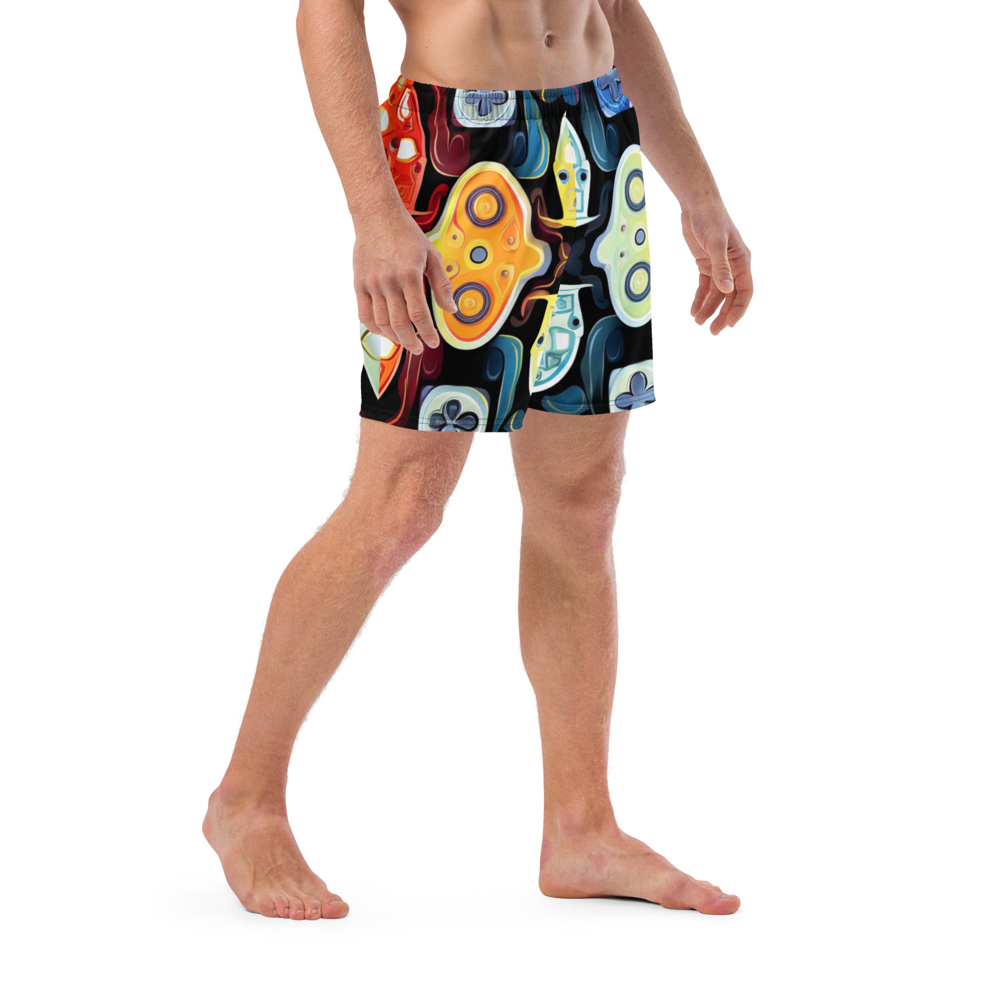 Abstract Gamer Swim Trunks | Gaming Art Boardshorts for Men - Caster Coast