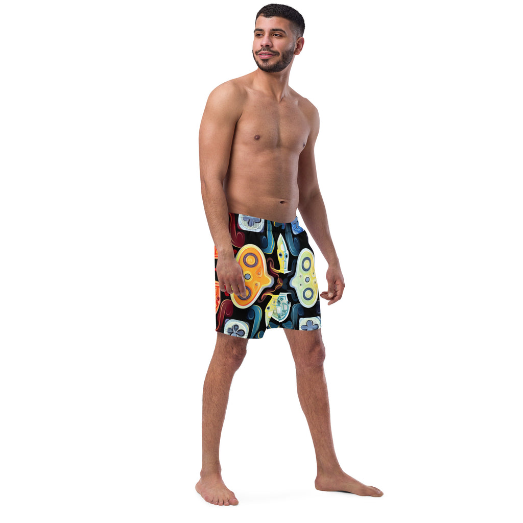 Abstract Gamer Swim Trunks | Gaming Art Boardshorts for Men - Caster Coast