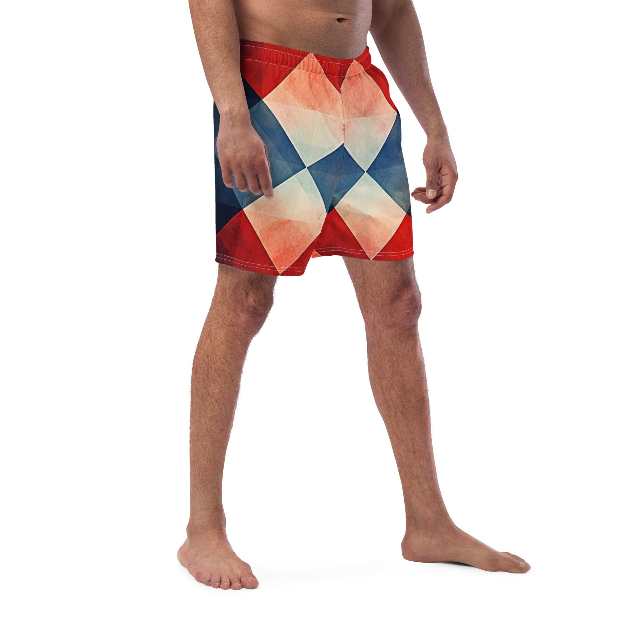 Mr. Argyle Swim Trunks | Classic Pattern Boardshorts for Men - Caster Coast