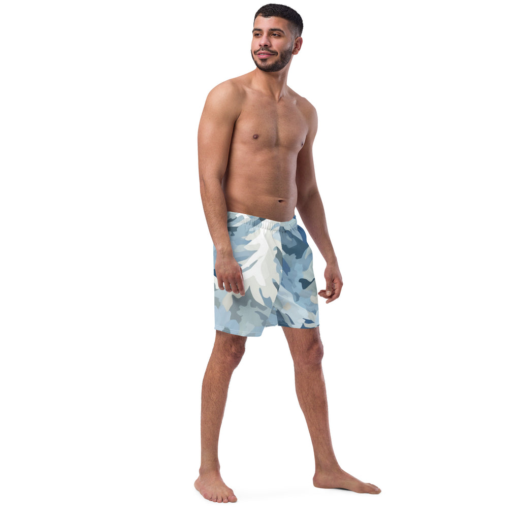 Winter Camo Swim Trunks | Arctic Camouflage Boardshorts for Men - Caster Coast