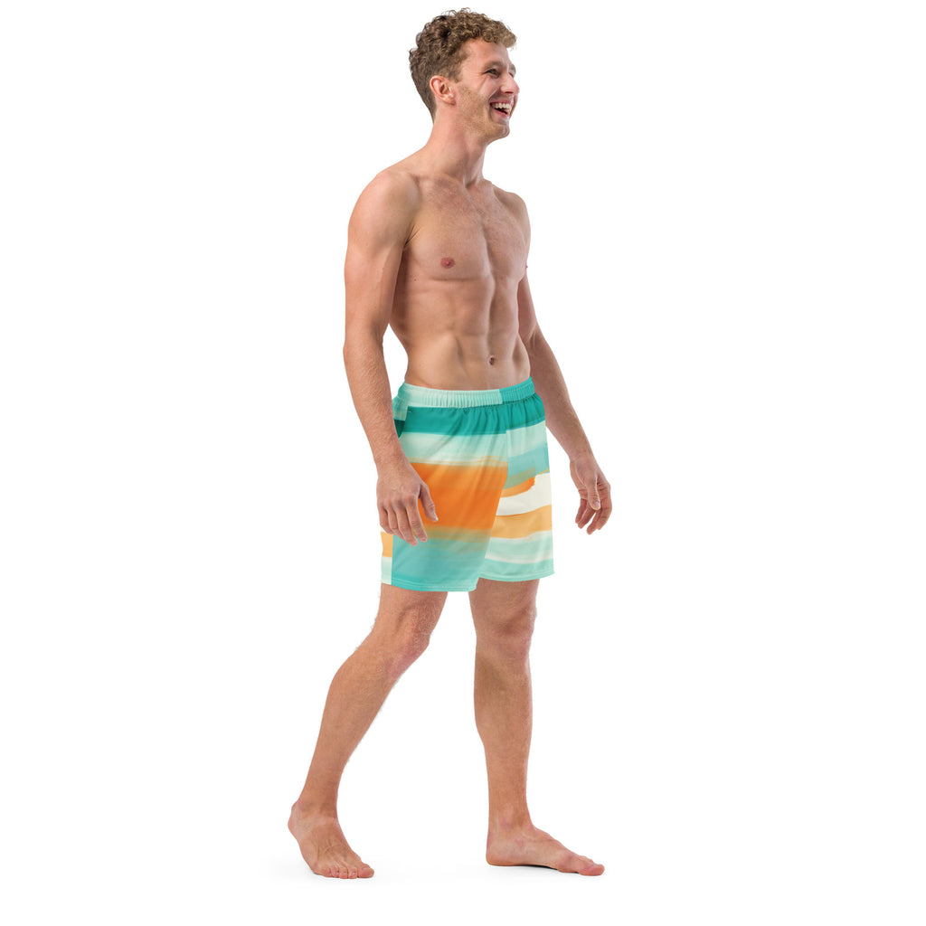 Striped Dolphin Swim Trunks | Nautical Boardshorts for Men - Caster Coast