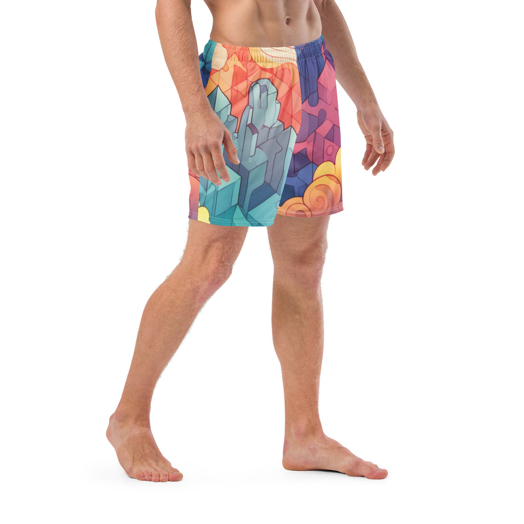 Crystal Cave Swim Trunks | Fantasy Gemstone Boardshorts for Men - Caster Coast