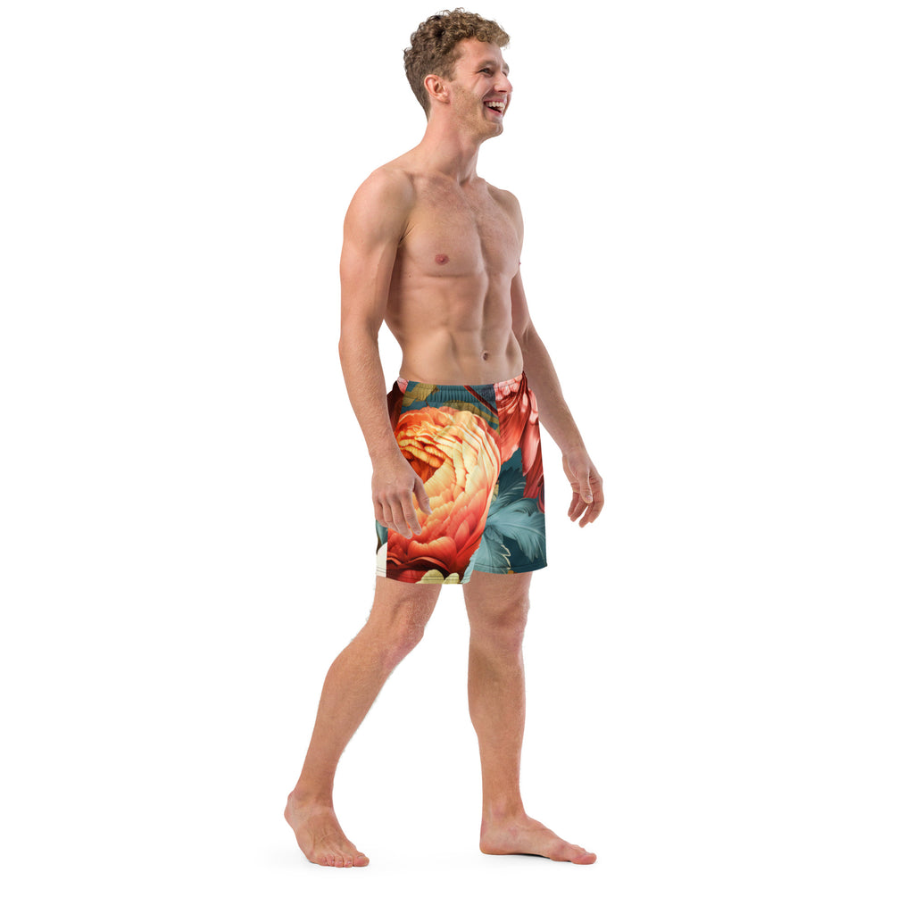 Flashy Floral Swim Trunks | Bold Tropical Boardshorts for Men - Caster Coast