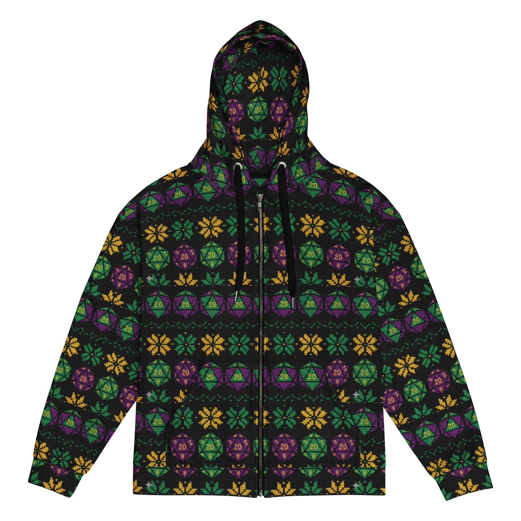 D20 Zip Hoodie | Dungeons & Dragons All - Over Print Zip - Up - Caster Coast