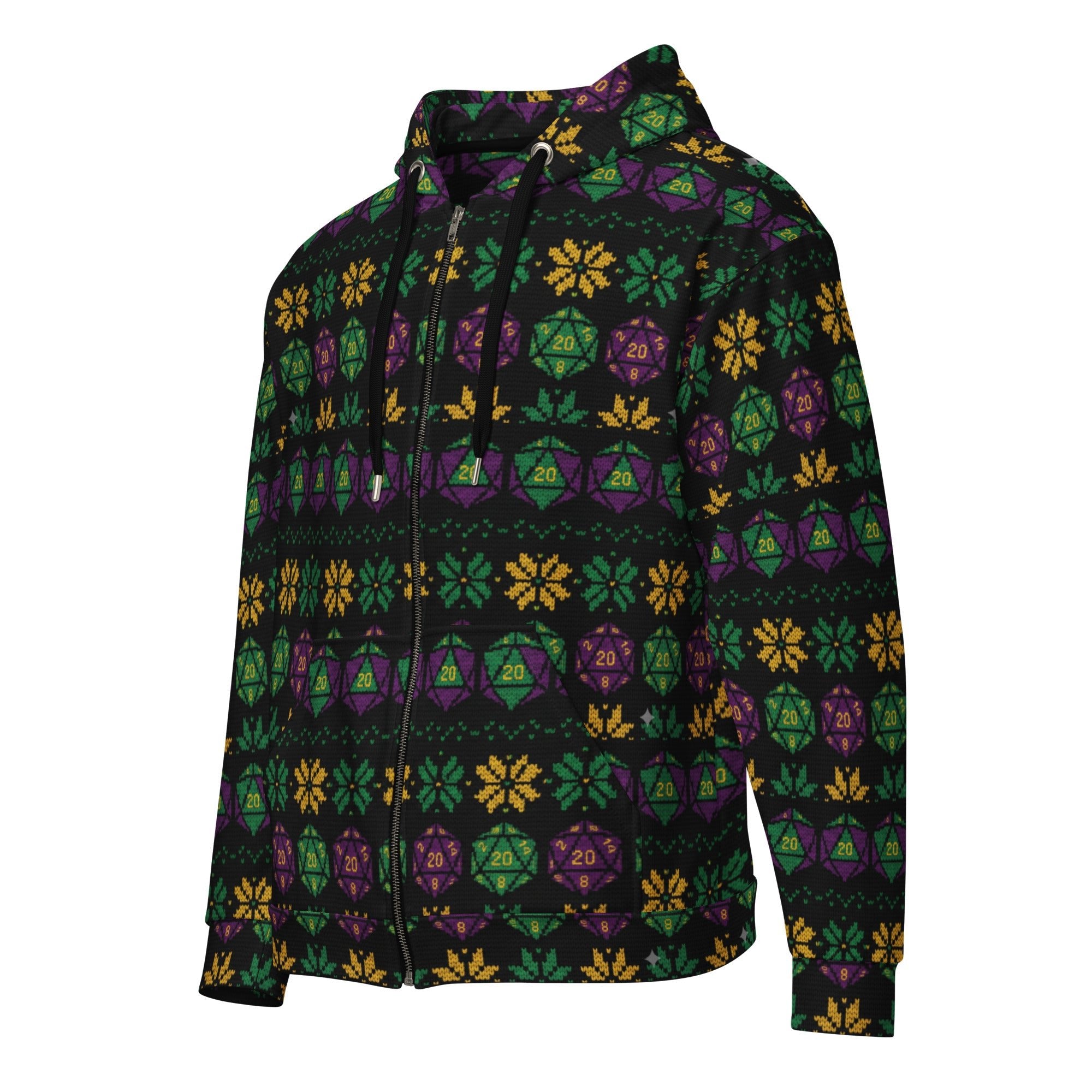 D20 Zip Hoodie | Dungeons & Dragons All - Over Print Zip - Up - Caster Coast