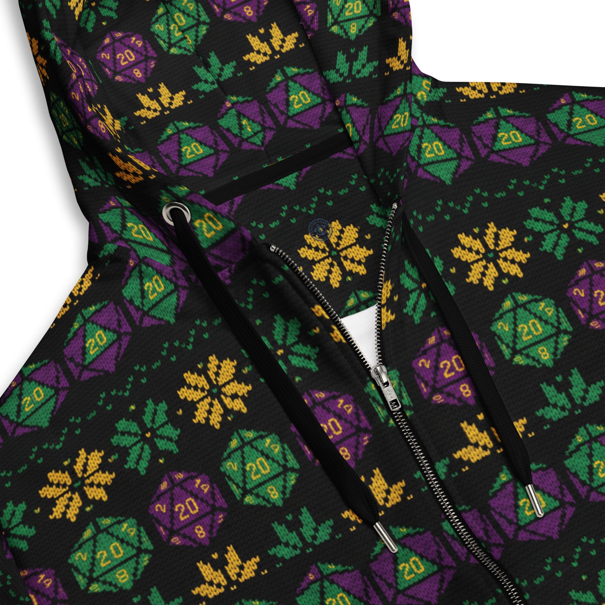 D20 Zip Hoodie | Dungeons & Dragons All - Over Print Zip - Up - Caster Coast