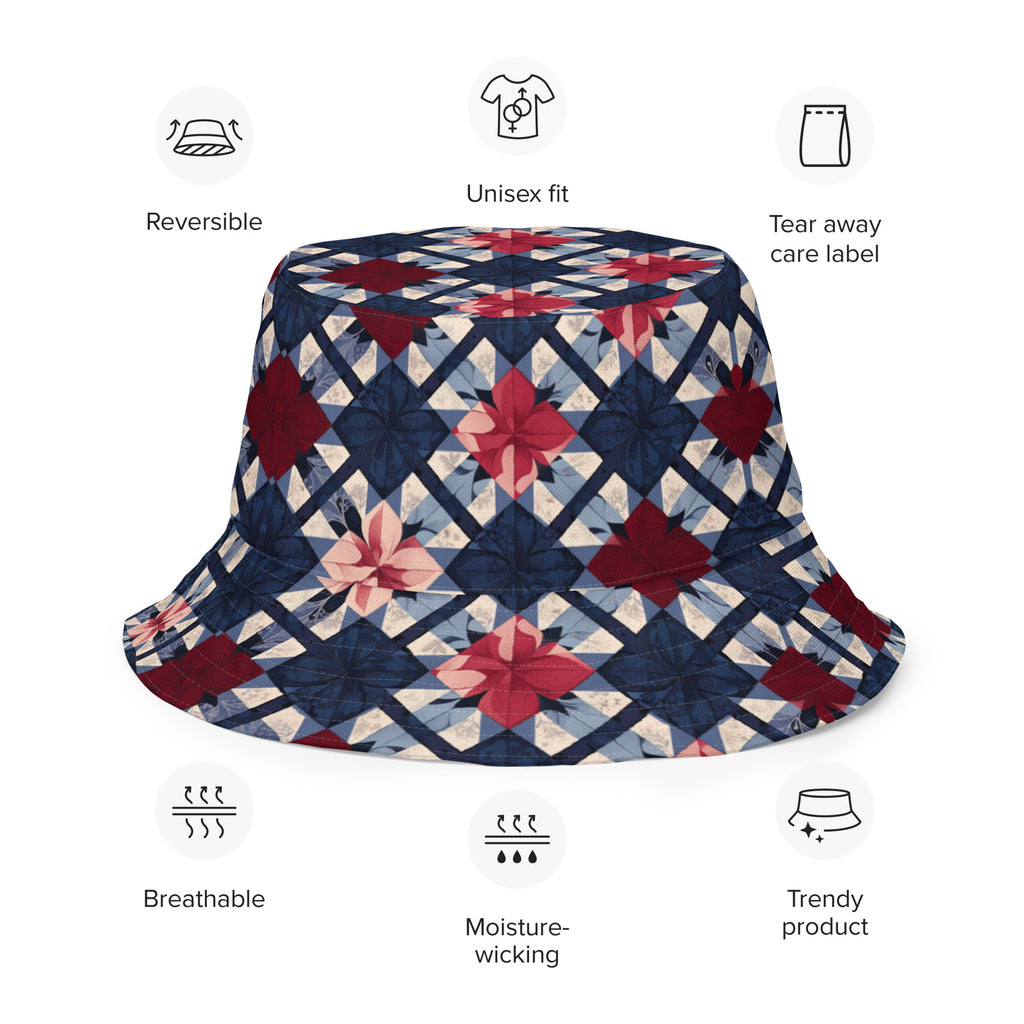 Grandma’s quilt reversible bucket hat - Caster Coast
