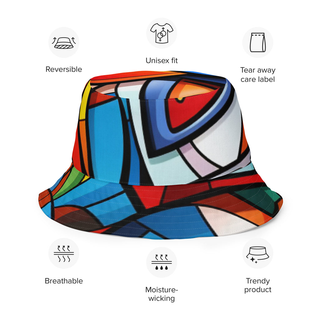 Abstract Hero Reversible bucket hat - Caster Coast