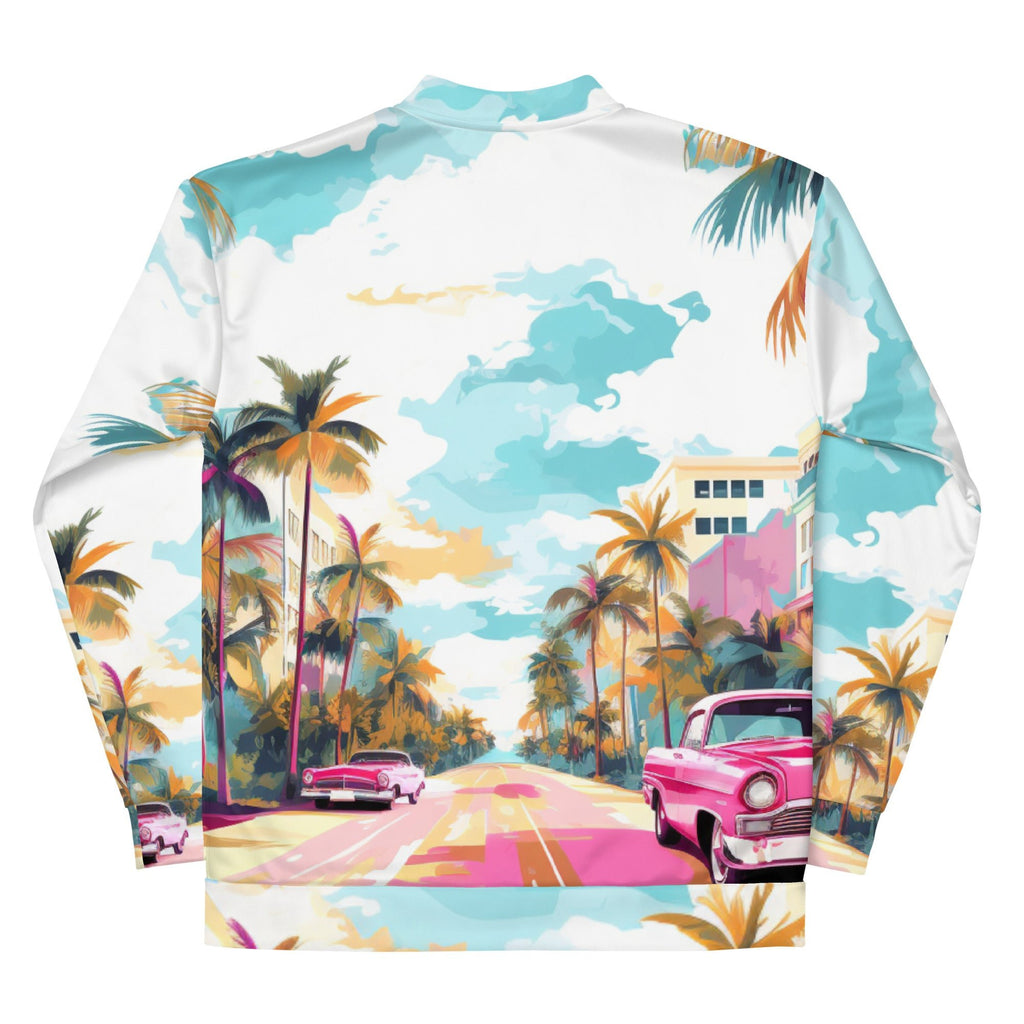 Vice City Vibes Bomber Jacket | Retro Synthwave Dad Coat - Caster Coast