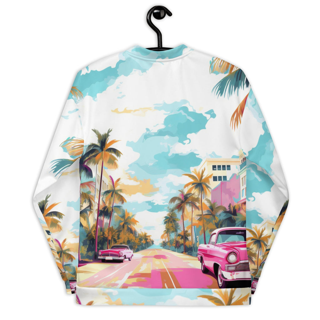 Vice City Vibes Bomber Jacket | Retro Synthwave Dad Coat - Caster Coast