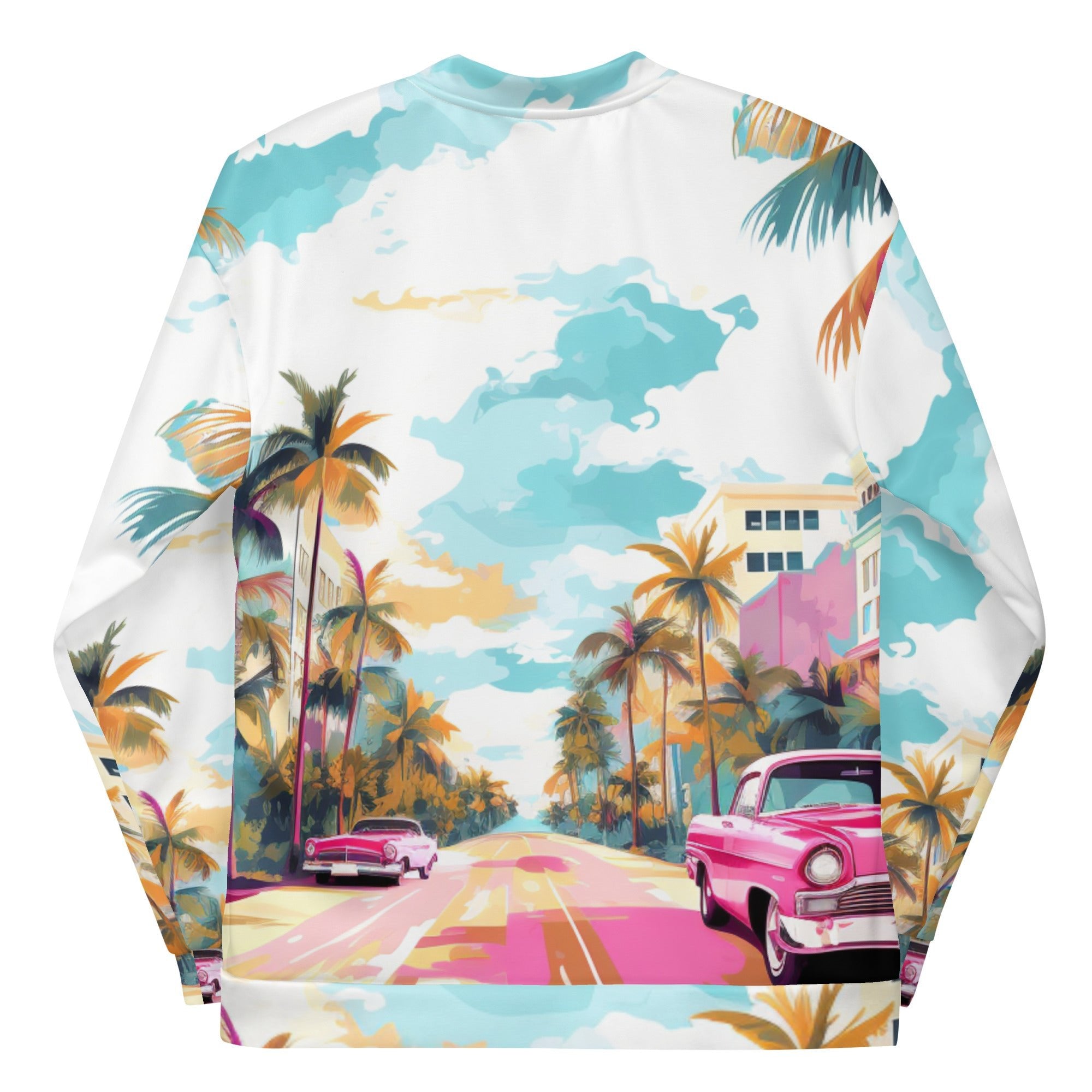 Vice City Vibes Bomber Jacket | Retro Synthwave Dad Coat - Caster Coast