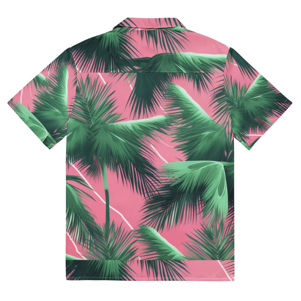Pink Lightning Palms Button - Up Shirt | UPF50+ Summer Shirt - Caster Coast