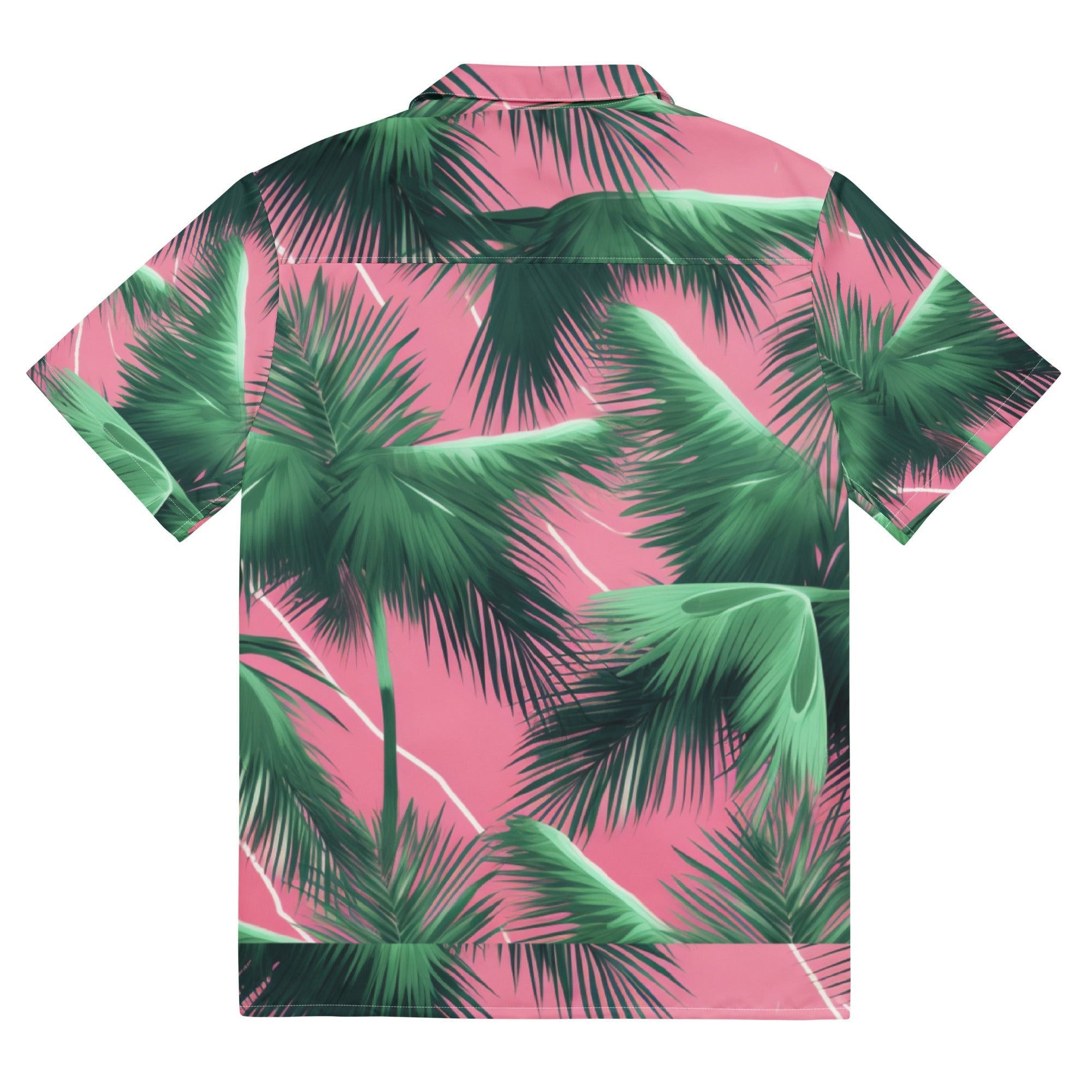 Pink Lightning Palms Button - Up Shirt | UPF50+ Summer Shirt - Caster Coast