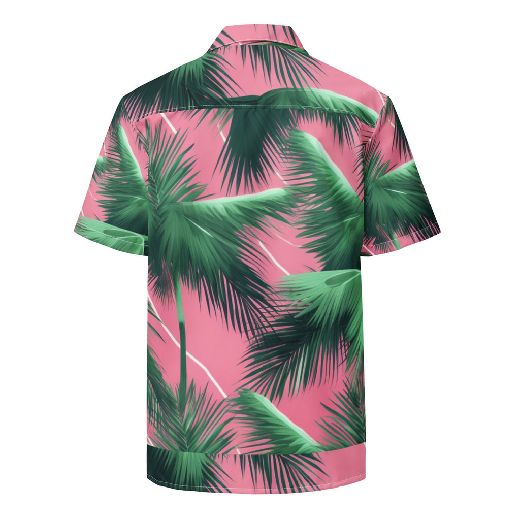 Pink Lightning Palms Button - Up Shirt | UPF50+ Summer Shirt - Caster Coast