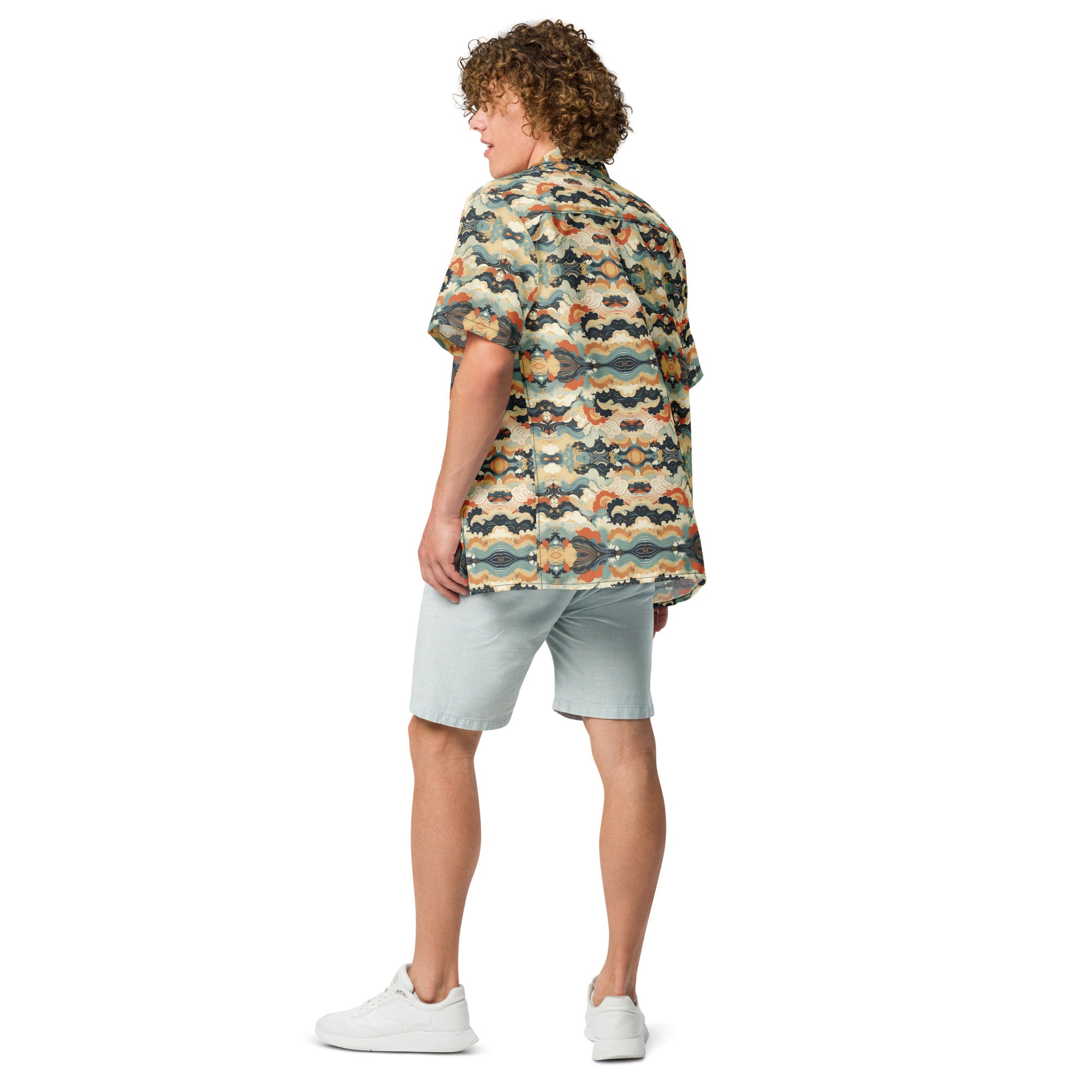 Cloud Wave Button - Up Shirt | Sky & Clouds Shirt - Caster Coast
