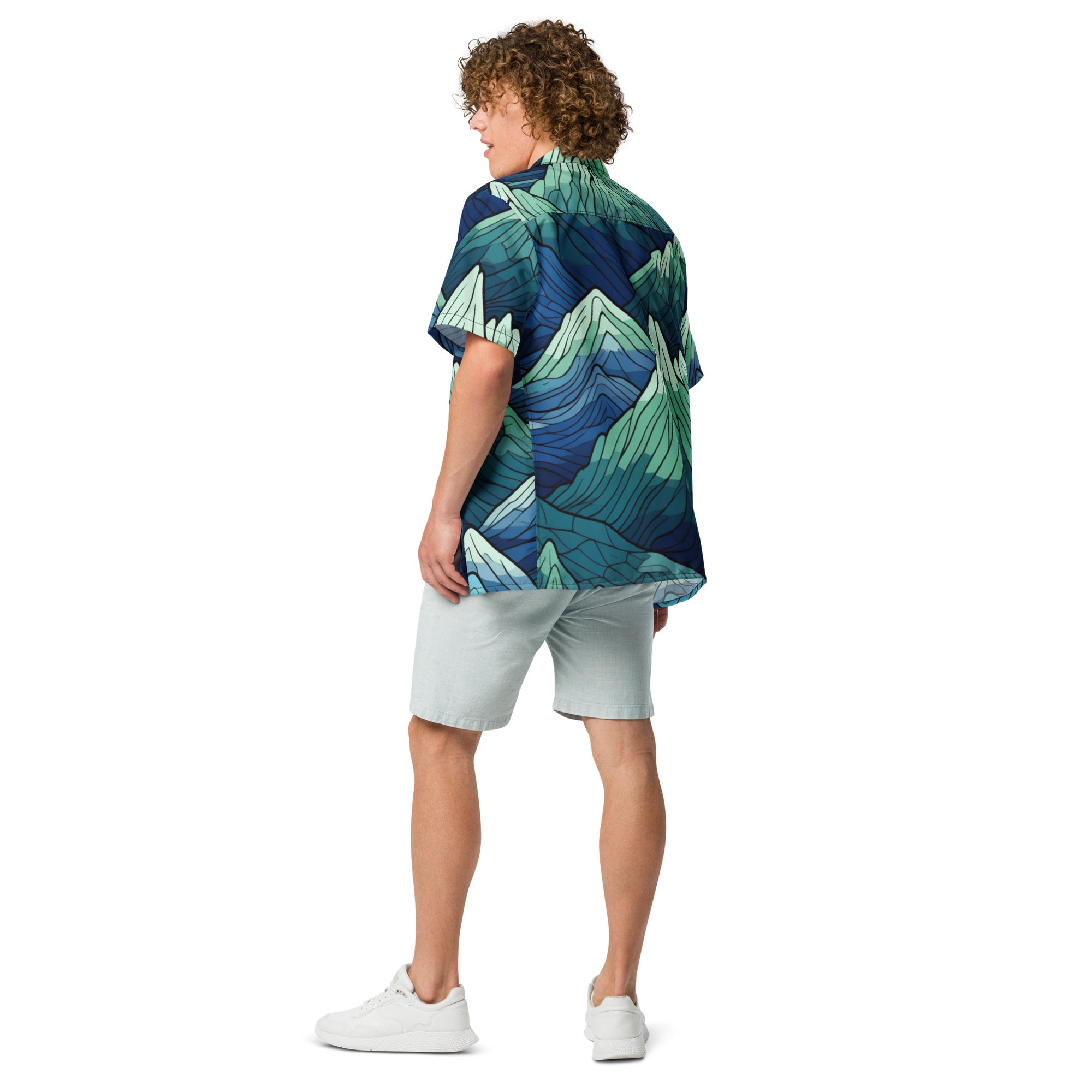 Fantasy Mountains Button - Up Shirt | Epic Landscape Shirt - Caster Coast