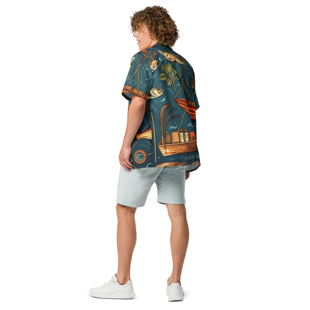 Gone Fishing Button - Up Shirt | Fishing Dad Shirt - Caster Coast