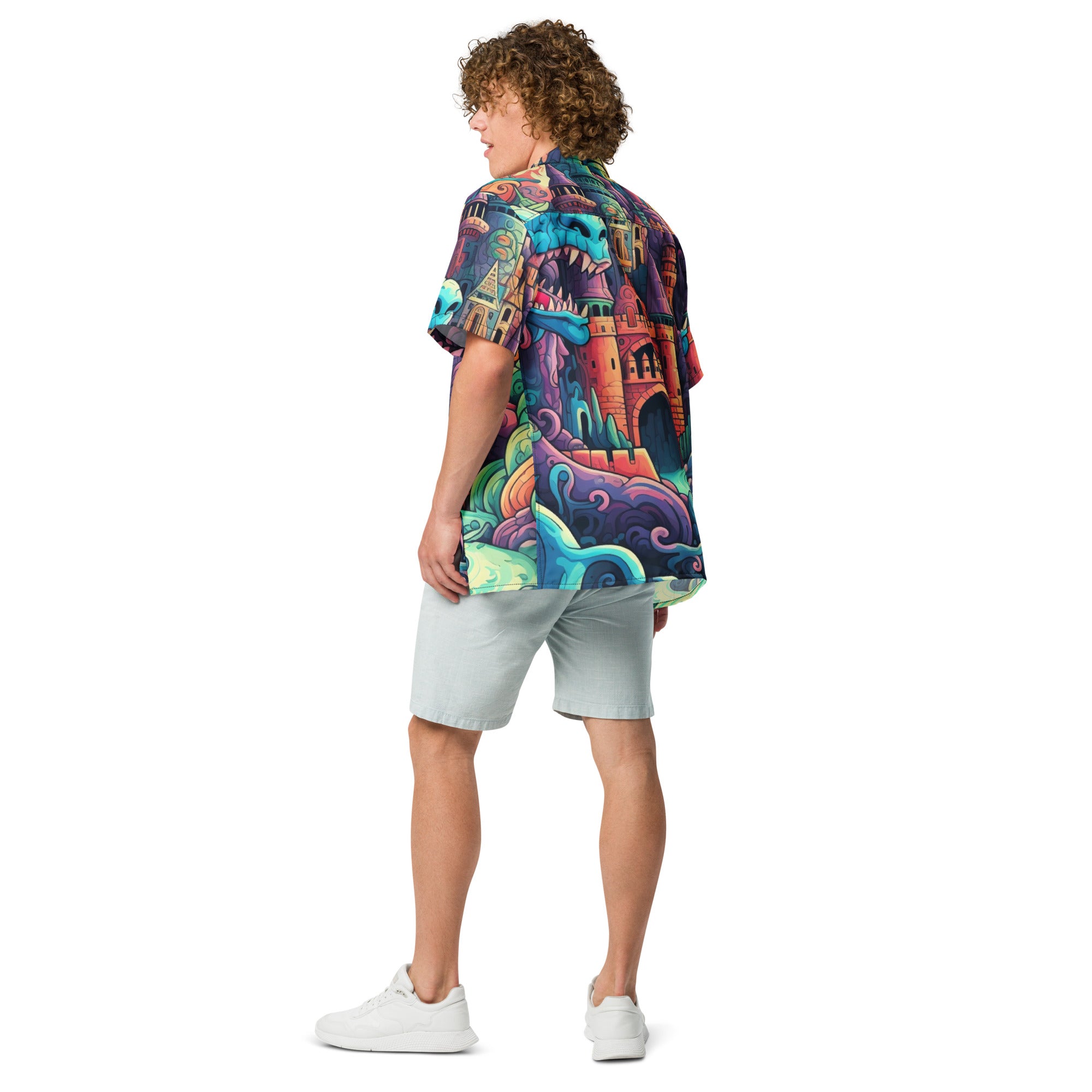 Dragon Attack Button - Up | Fantasy Dragon Shirt | Caster Coast - Caster Coast