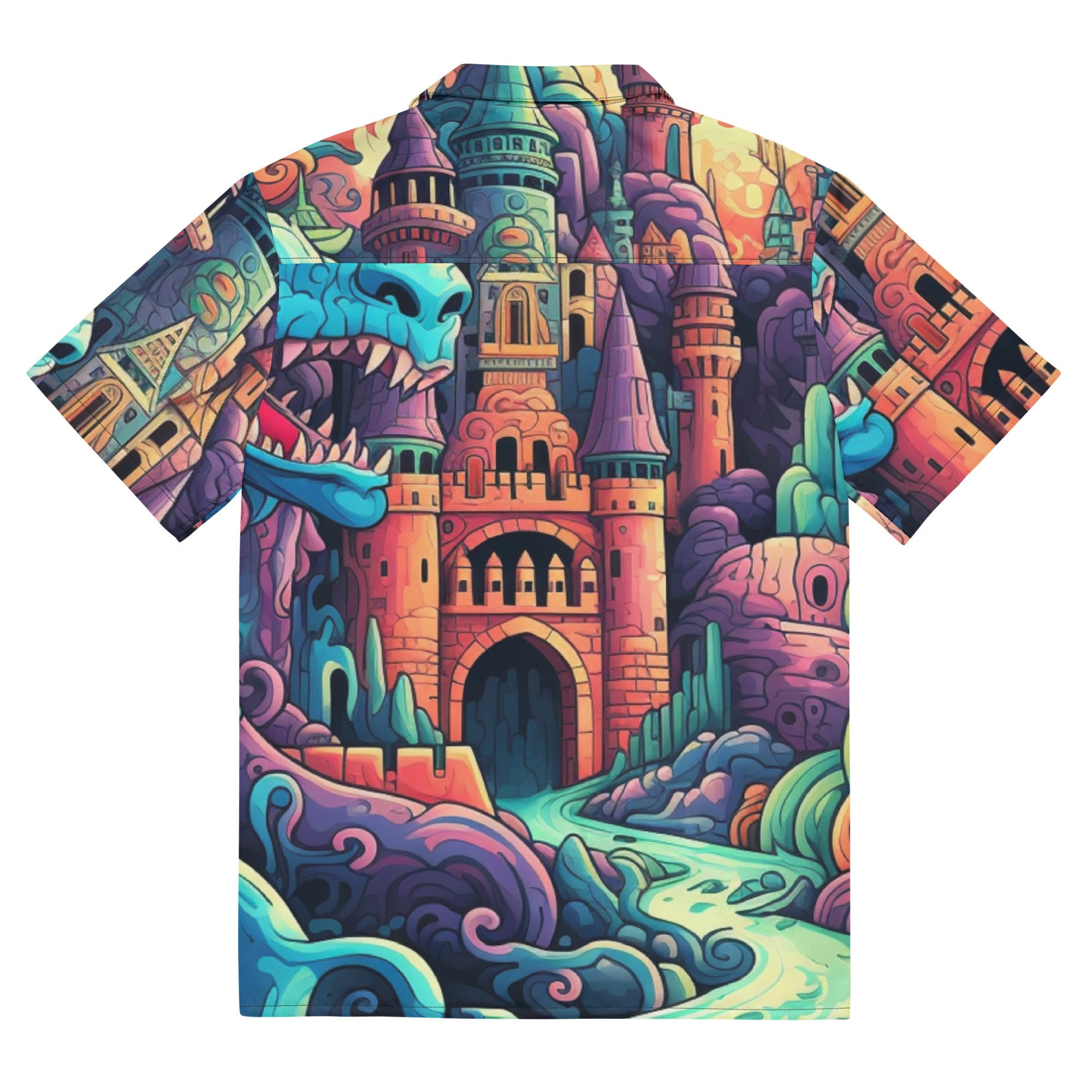 Dragon Attack Button - Up | Fantasy Dragon Shirt | Caster Coast - Caster Coast