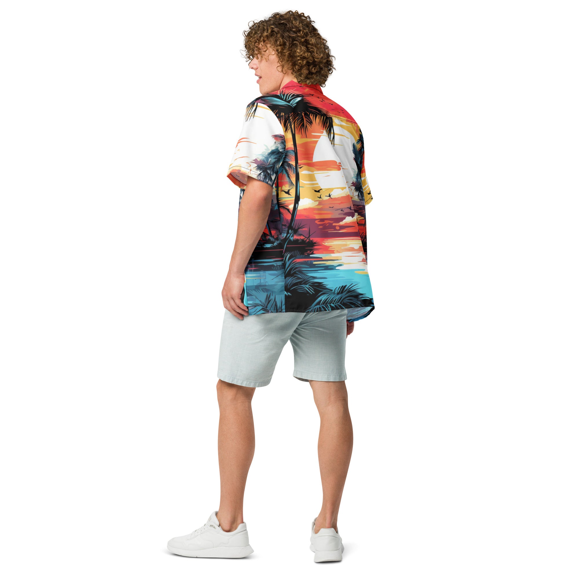 Beach Sunset Button - Up Shirt | Tropical Summer Shirt - Caster Coast