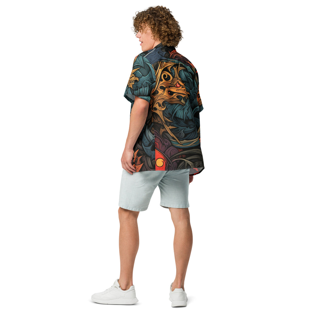 The Dragon Lord Button - Up Shirt | Fantasy Dragon Shirt - Caster Coast