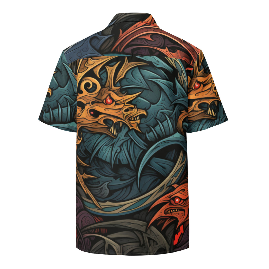 The Dragon Lord Button - Up Shirt | Fantasy Dragon Shirt - Caster Coast