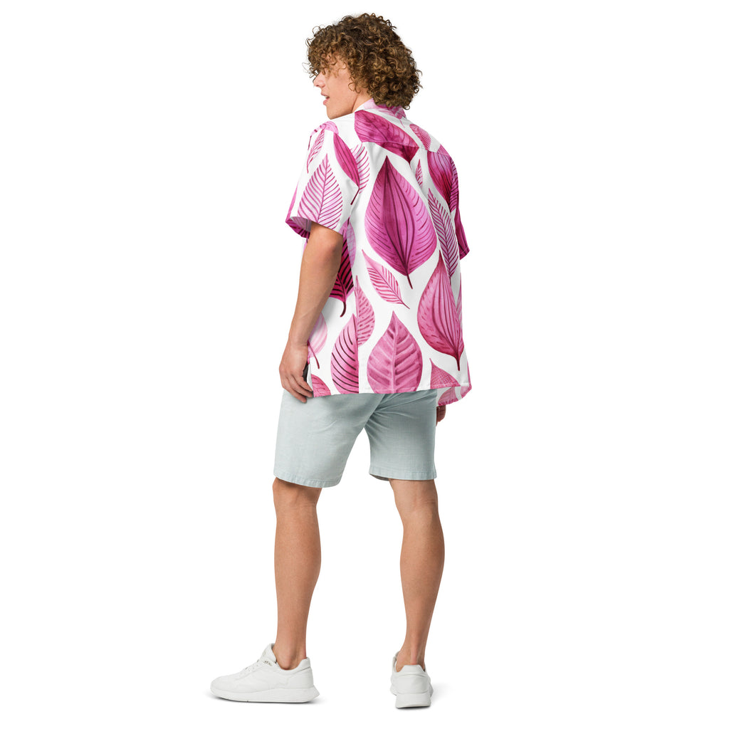 Pink Palm Button - Up Shirt | UPF50+ Summer Shirt - Caster Coast