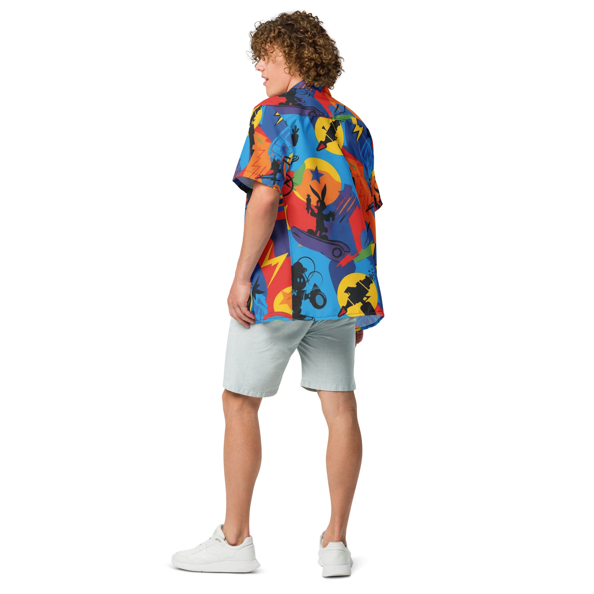 Cartoon Friends Retro Button - Up: A Nostalgic 80s & 90s Cartoon Inspired Shirt for Men - Caster Coast