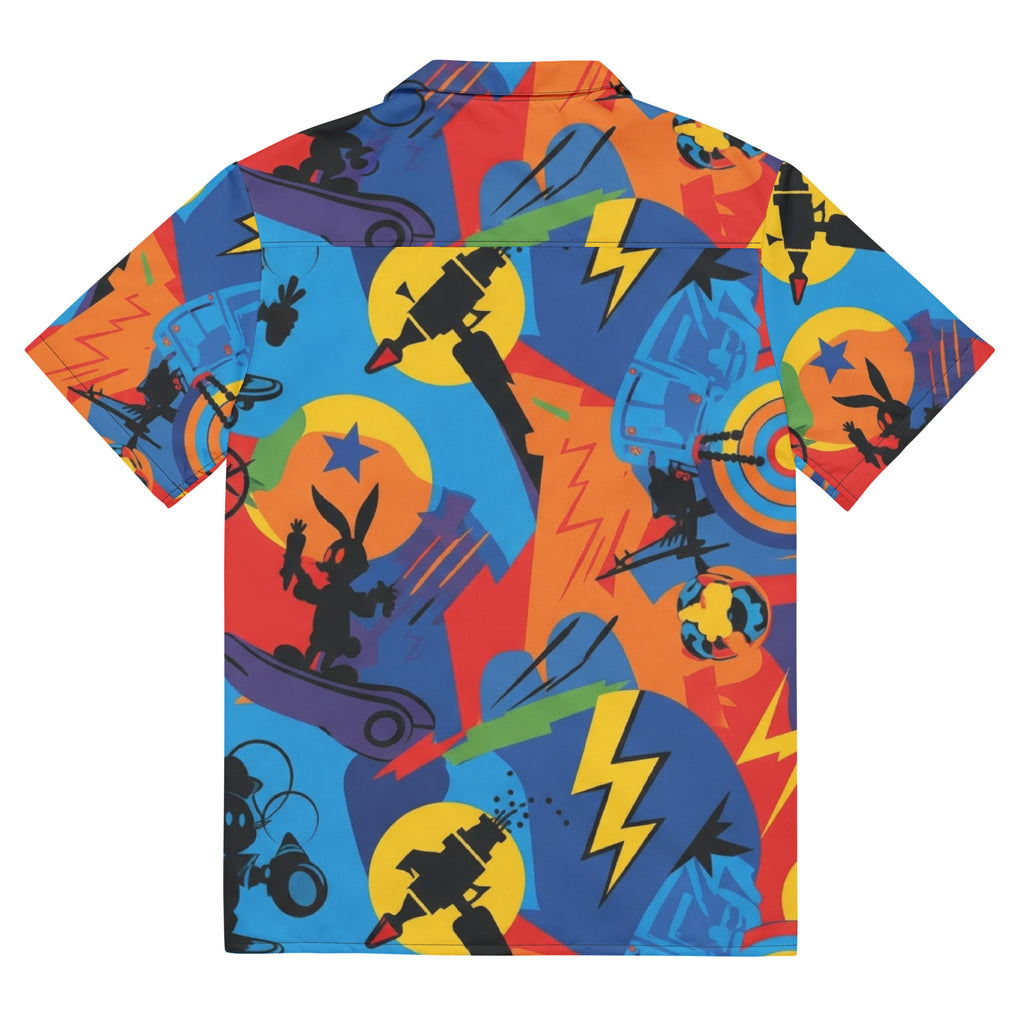 Cartoon Friends Retro Button - Up: A Nostalgic 80s & 90s Cartoon Inspired Shirt for Men - Caster Coast