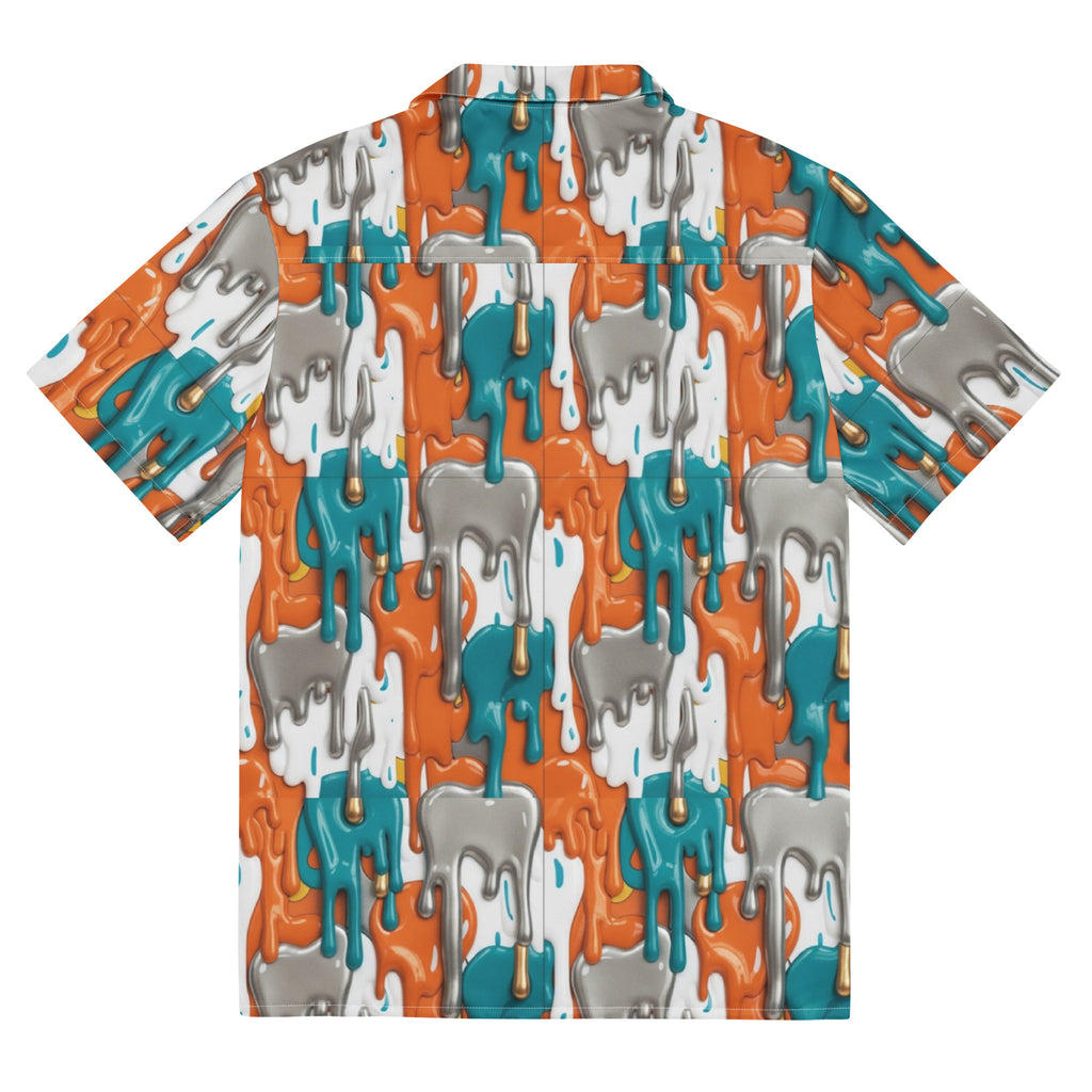 Miami Fins Drip Button - Up Shirt | Football Fan Shirt - Caster Coast