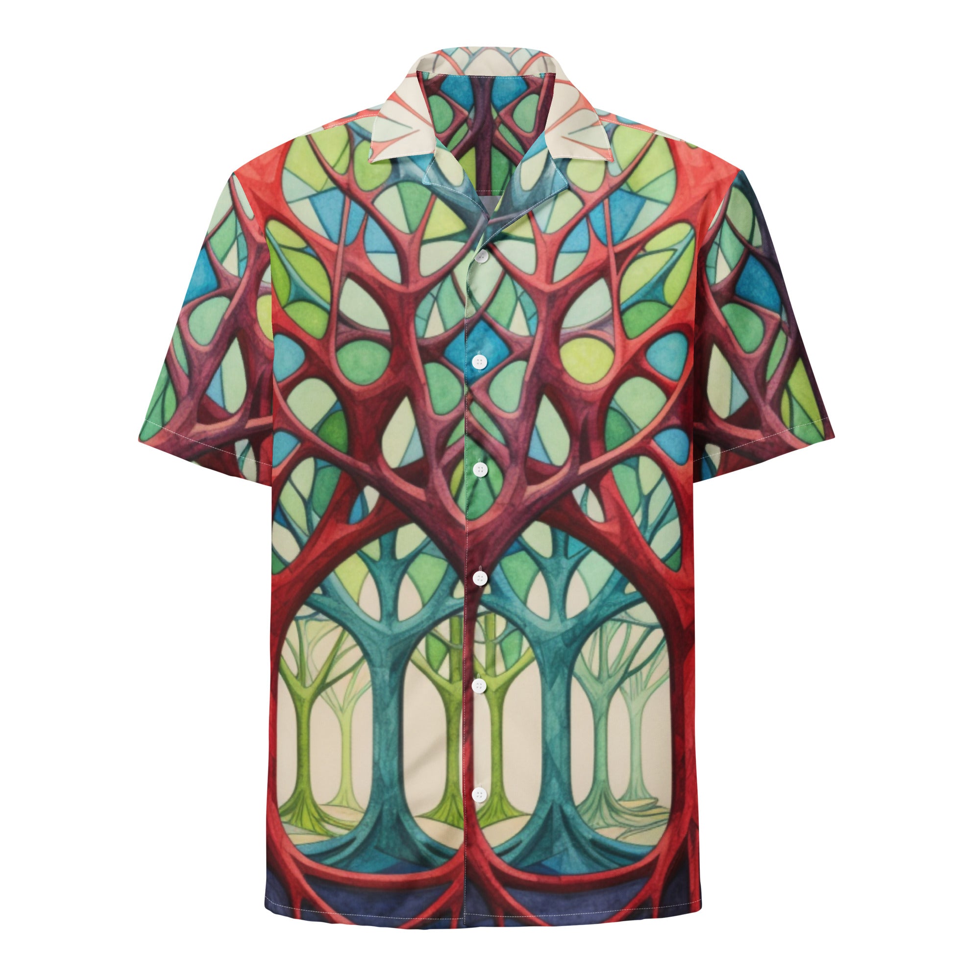 Forest of Colors Button - Up Shirt | Colorful Nature Shirt - Caster Coast