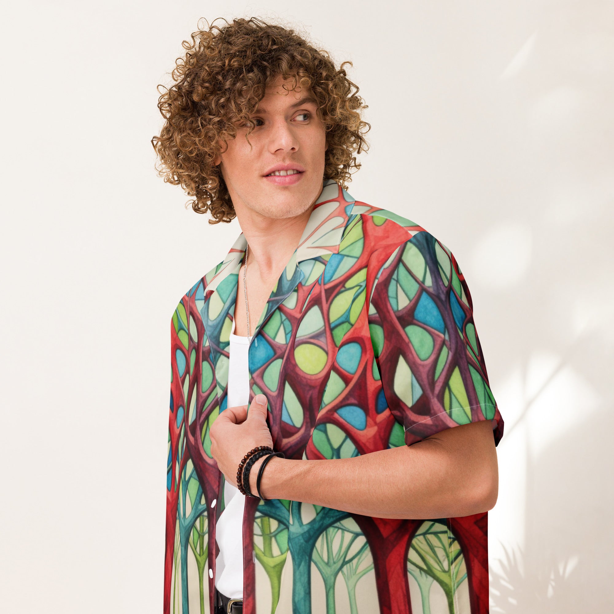 Forest of Colors Button - Up Shirt | Colorful Nature Shirt - Caster Coast