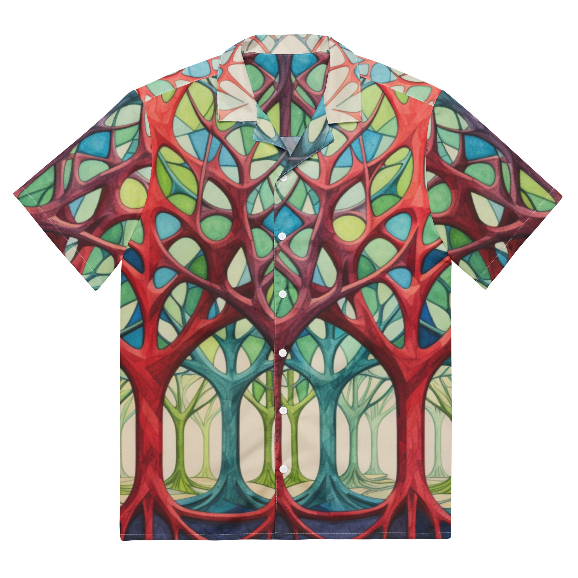 Forest of Colors Button - Up Shirt | Colorful Nature Shirt - Caster Coast