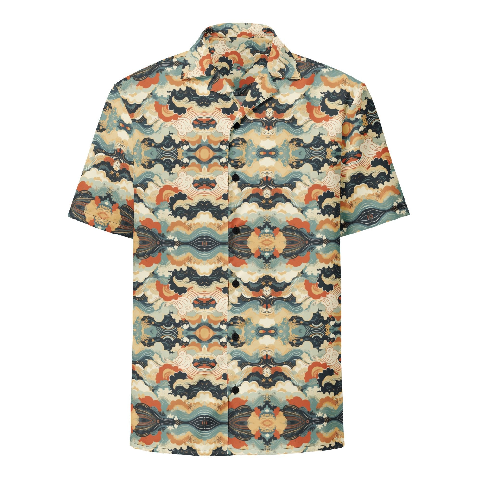 Cloud Wave Button - Up Shirt | Sky & Clouds Shirt - Caster Coast
