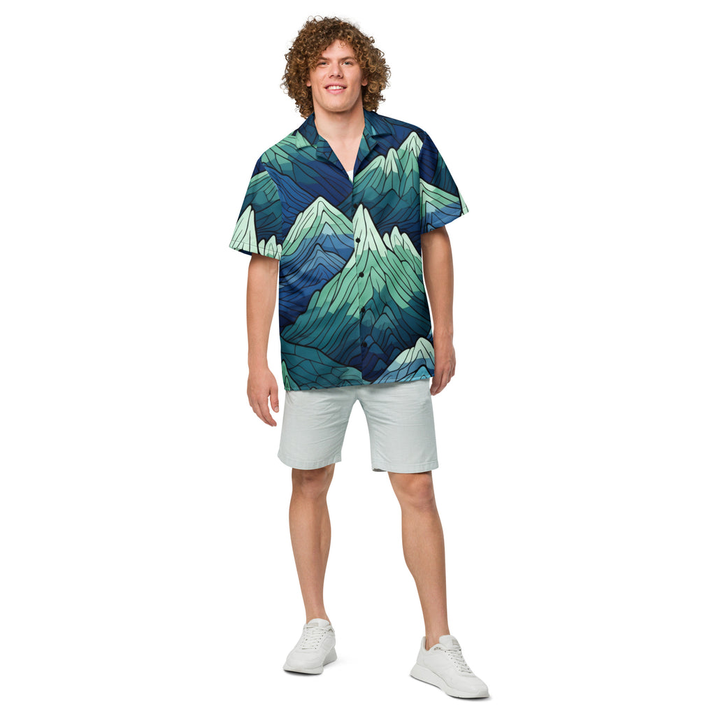 Fantasy Mountains Button - Up Shirt | Epic Landscape Shirt - Caster Coast