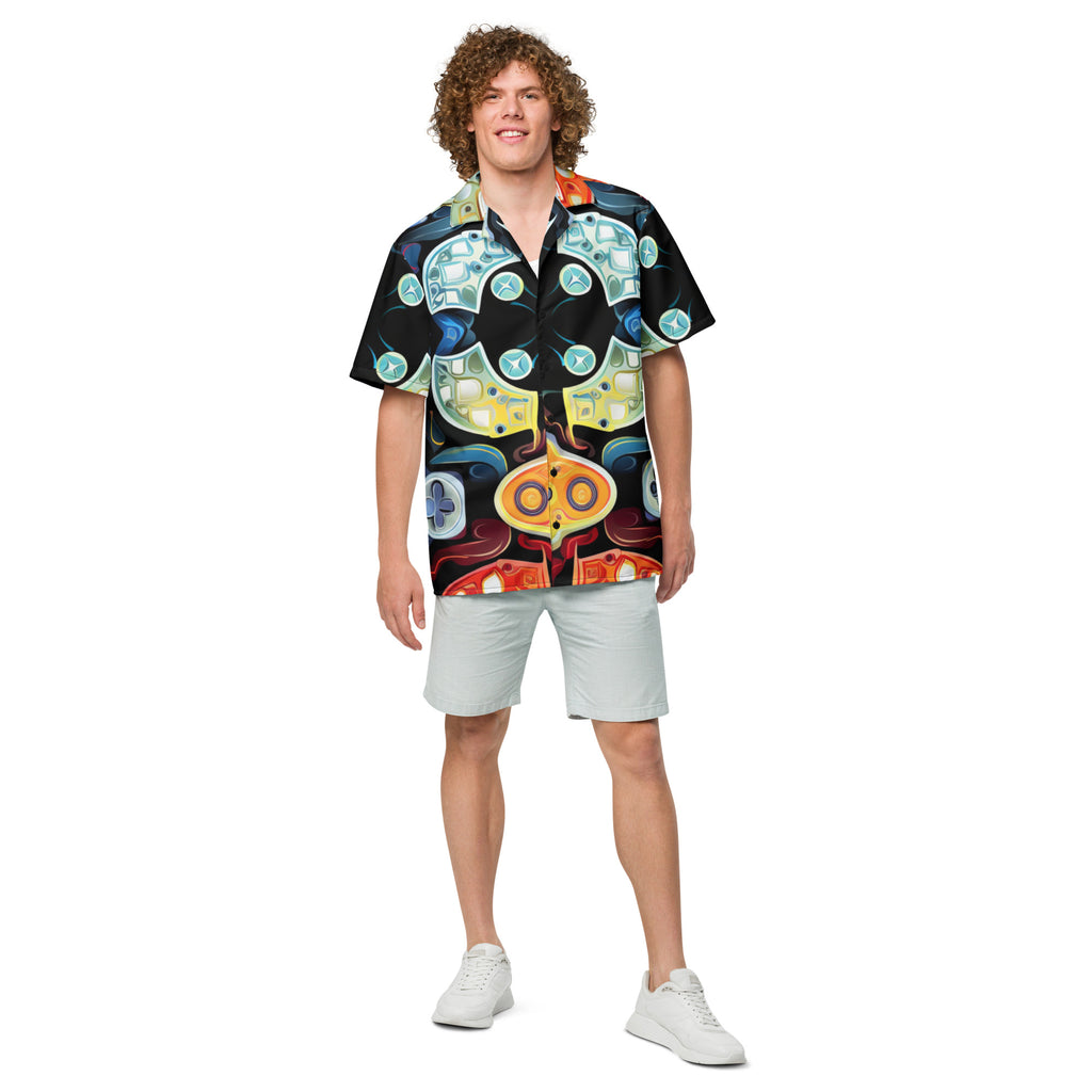Abstract Gamer Button - Up Shirt | Gaming Art Shirt - Caster Coast